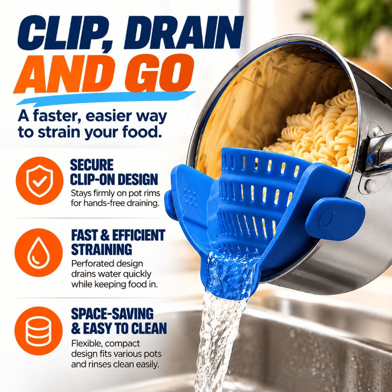 Clip-On Silicone Pot Strainer – Bak